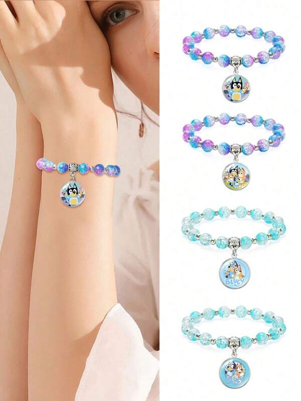 Bluey 1 Stück Blueys Hunde und Bingo Familie Anime Armband, Kawaii Armband, modisches Party Geschenk, Dekoratives Accessoire Kollektion Geschenk