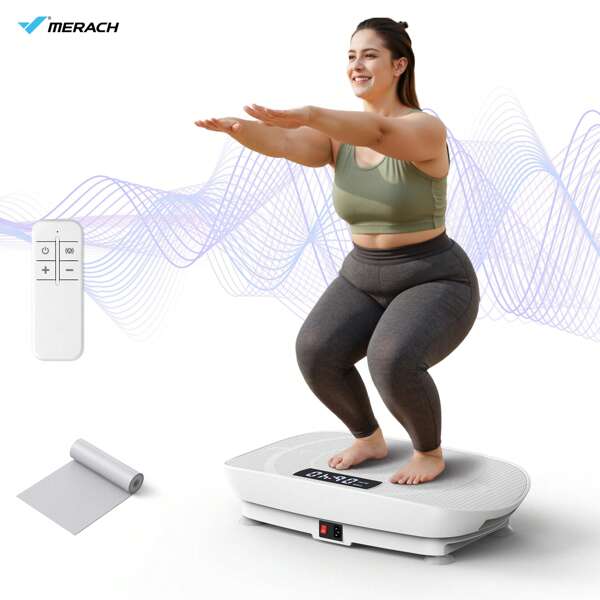 MERACH Vibration Plate Exercise Machine, Whole Body Workout Fitness Platform With Motor Speed Control, Adjustable Settings For Home Training And Shaping