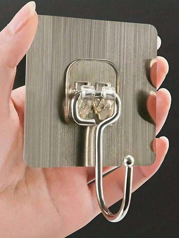 1/5/10pcs Kitchen No Drill Seamless Adhesive Hooks, Heavy Duty Sticky Hooks For Bathroom Wall, Closet, Coat Hanger