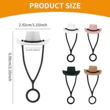 QY4 Pcs Straw Cover Cap For Stanley Cup Cowboy Hat Straw Toppers Compatible With Stanley 3040 Oz Tumbler Silicone Straw Cover Cap Accessories For Man Woman Gift4 Colors2216 - 顏色 - 查看 2