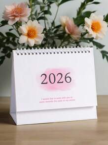 1 Pezzo Calendario da tavolo 2025-2026.12, Calendario portatile carino per pianificazione e organizzazione quotidiana e mensile, accessori da scrivania per casa e scuola, forniture per studenti e insegnanti, materiale scolastico