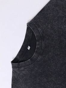 Western  Model! Sleeveless T-Shirt Cowboy Riding Pattern, "Rodeo Dreams" Text, Washed With Old Water, Made Of Pure Cotton Material, Creating A Sense Of Western Cowboy ! - Black - View 3