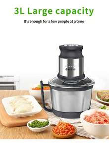 3L Stainless Steel Electric Meat Grinder, With 4 Sharp Blades, Can Grind Meat, Vegetables, Fruits And Nuts. SOKANY - EU C Type Plug(220-240V) - View 7