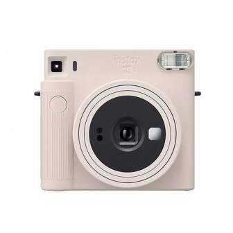 FujiFilm Câmera de arte quadrada Polaroid SQ1 de 4 polegadas Selfie sem cortes + luz de preenchimento inteligente Correspondência de cores Morandi Artefato fotográfico Atmosphere Branco Mica
