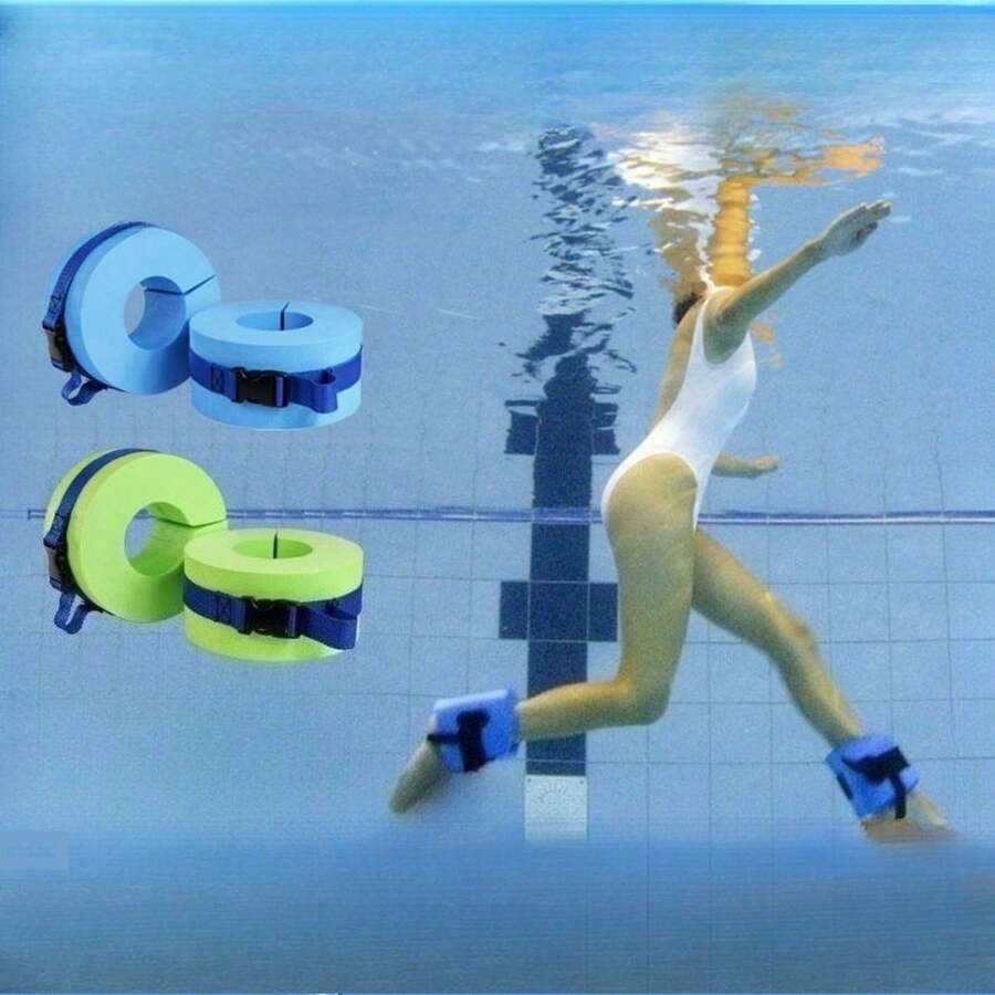 水上健身臂圈套装，高密度 EVA 泡沫臂圈套装，适用于水中有氧运动、泳池健身、水上瑜伽、水上运动、游泳装备、沙滩必需品、沙滩配件、泳池浮板 - 彩色 - 查看 1