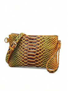 Python - Embossed Crossbody Bag: Sleek Design, Adjustable Strap, Ideal For Daily Chic - Yellow - View 6
