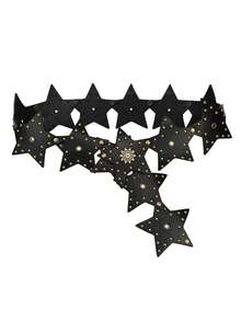 1 chiếc thắt lưng bản rộng phong cách Western Cowboy Punk, thắt lưng da vá hình ngôi sao năm cánh đinh tán Y2K cổ điển, màu đỏ mùa thu, mùa thu, Halloween - một miếng - Xem 18