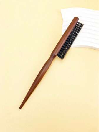 Fluffy Wooden Handle Brush, Ergonomic Design, Curling Comb, Scalp Massage, Hairstyle Manipulation, Suitable For Family And Friends With All Hair Types