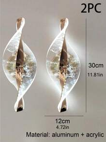 1 Stück / 2 Stücke moderne Wandleuchte, hochdurchlässiger Acrylkörper, LED-Streifen, geeignet für Schlafzimmer, Wohnzimmer, Büro, Nachttisch, Flur Dekorationsleuchten