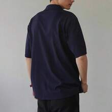 Under Armour 轻盈复古针织翻领短袖 Polo 衫，休闲日常通勤 Polo 衫 - 藏青 - 查看 3