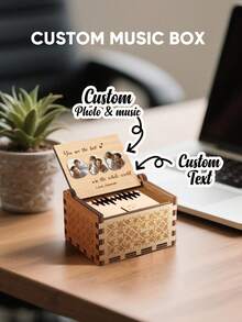 1个定制音乐盒 - 个性化激光雕刻木质纪念品，可雕刻照片和温馨寄语，父亲节礼物，夏季节日礼物，送给爸爸、爷爷的独特礼物，周年纪念礼物，纪念礼物，床头记忆盒，致敬无条件的爱，送给丈夫的礼物，送给情侣、父母、祖父母、他的礼物，家居装饰，床头柜配件 - 爸爸 - 查看 8