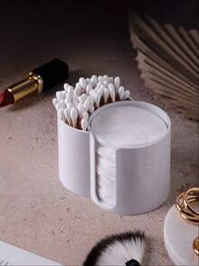 Round Cotton Swab Storage Box, Bathroom Cup-Style Floss Box, Round Cotton Swab Paper Cup Floss Storage Box, Bathroom Pendant Storage Box, Vanity Makeup Storage Box (Transparent) - Multicolor - View 5