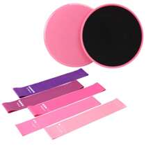 Conjunto de 7 piezas de ropa de entrenamiento de yoga y fitness, incluye 2 deslizadores para el núcleo y 5 bandas de resistencia, adecuado para entrenamiento en el gimnasio