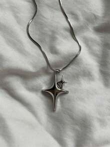 1pc Fashion Star & Thorn Decor Pentagram Pendant Necklace, Suitable For Daily Wear, Gifts, Holiday Parties - Multicolor - View 6