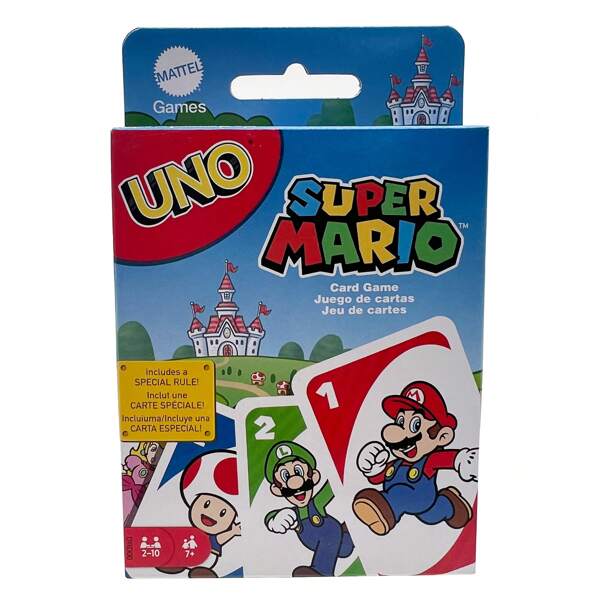Mattel UNO Super Mario Card Game Animated Character Themed Collector Deck 112 Cards With Character Images, Gift For Kids Ages 7 Years Old & Up, DRD00