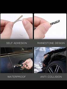 1yard Automotive Diamond Inlaid Decorative Strip DIY 1pc For Women For Gift - White - View 5