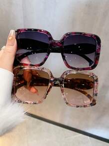 LiMiaoMiao 1 件男女通用超大方形时尚眼镜，Y2K 风格，新奇，派对，节日配饰方形墨镜