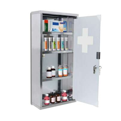 Froadp Stainless Steel Medicine Cabinet, Medicine Storage Cabinet, Hanging Medicine Cabinet With Glass Door And 2 Key Lockable Medicine Cabinet, Medicine Cabinet