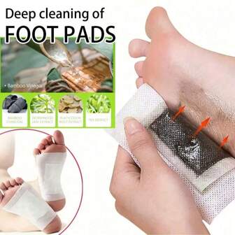 100片艾草、姜油、竹炭深层清洁足贴，天然成分足部护理贴，有效促进足部健康，缓解压力，中药