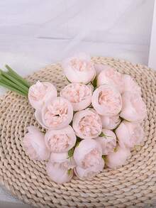 假花束丝绸牡丹婚礼派对装饰，山茶花玫瑰，假植物，季节性装饰，房间，书桌，花园装饰，房间装饰用品，仿真花摄影道具装饰，客厅装饰