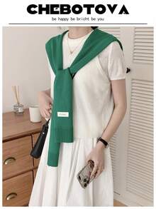 1 Áo len cardigan trơn nhãn màu cho nữ, áo len, khăn choàng, áo sơ mi, phòng máy lạnh, che vai cho váy - Nhiều màu - Xem 16