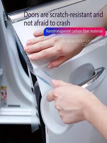 1 件 3D 碳纤维膜汽车贴纸，自行车防滑标记贴纸，DIY 贴片保护条，适用于汽车门入口踏板和侧视镜，整车均可，防刮、防水、耐用、易于安装，适用于酒店、餐厅、办公室、商业用途