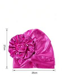 1pc Muslim Ladies Europe & America New Model Pearl Shimmering Gradient Turban Fashion Accessory Hat, Chemo Cap