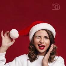 1 pieza Sombrero de Papá Noel plegable y grueso decoración navideña, sombrero de punto esponjoso de piel para disfraz de fiesta de adultos, gorro navideño cálido para Navidad, Año Nuevo, Fiesta, Accesorios