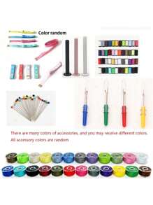 1 طقم ماكينة خياطة كهربائية حنفية صغيرة محمولة، طقم إبر خياطة منزلية، 1 طقم ماكينة خياطة يدوية محمولة أدوات الحرف اليدوية (اللون عشوائي)