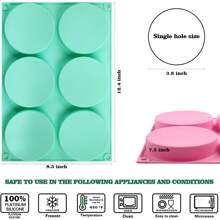 1 件硅胶松饼顶烤盘，用于烘焙，4 英寸不粘圆形烘焙模具，用于迷你蛋糕、松饼顶、甜点、汉堡包、三明治制作 - 彩色 - 查看 3