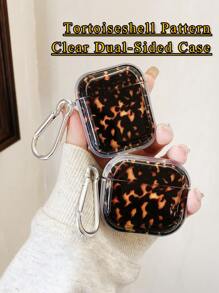 双面黑色豹纹透明耳机盒，动物图案元素耳机盒，透明TPU材质耳机盒，附赠1个耳机盒挂钩。兼容保护套、耳机、Pro（第二代）、3、Pro、1/2、4 - 彩色 - 查看 3
