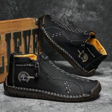 Low-Top, Pure Handcrafted Men's Casual Business Shoes And Outdoor Sports Shoes - màu đen - Xem 1