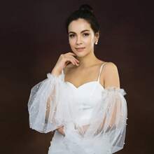 1 Par de Punhos de Manga de Casamento com Decoração de Pérolas Falsas, Acessório de Vestido de Dama de Honra