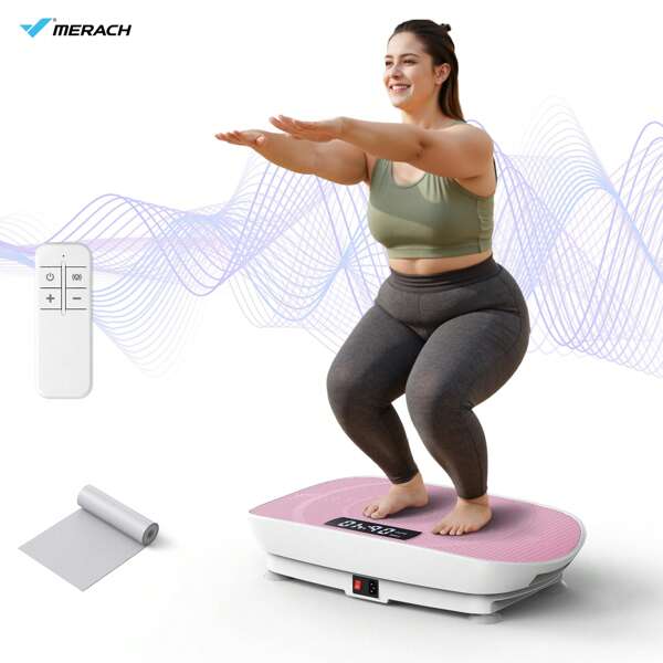 MERACH Vibration Plate Exercise Machine, Whole Body Workout Fitness Platform With Motor Speed Control, Adjustable Settings For Home Training And Shaping