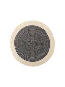 1pc/4pcs/6pcs 15 Inch Round Woven Fringe Placemats, Washable Non-Slip Heat-Resistant Table Mats, Suitable For Home, Dining Table Decor, Spring, Outdoor, Holidays, Parties, Gifts