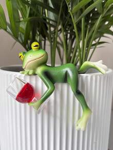 Christmas Decorations Funny Climbing Frog Planter Holder, Planter Hugger, Decorative Statue, Indoor Tabletop Decor, Outdoor Garden Decor, Planter Decor Sculpture, Great For Home Decor, Holiday Gift - Multicolor - View 11