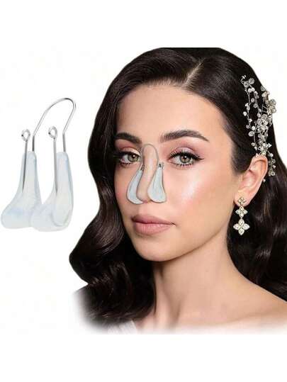 1/2个鼻部塑形器 - 鼻部提拉器，柔软硅胶鼻夹，无痛鼻部矫正器，瘦鼻工具