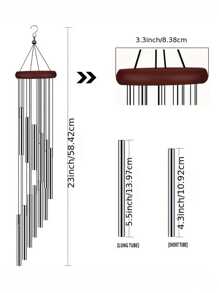 1 pieza Carillón de viento colorido para exteriores con 12 tubos, adecuado para jardín, patio, balcón y decoración del hogar