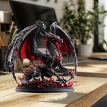 [Holiday Gift] Gothic Dragon 2D Acrylic Statue (0.3cm Thick, With Base) | Decorative Use | Suitable For Various Room Types | Perfect Holiday Gift
