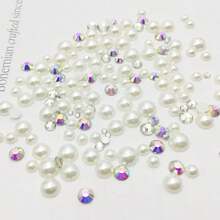 4 Boxes Nail Rhinestones 1.5mm-5mm 3D Nail Art Glass Crystal AB + Clear Nail Stones Gems Pearl Crystal Strass 3D Charm Gems Nail Multi-Shape 3D Nail Diamonds For Nail Art And DIY Decoration Nail Art Rhinestones Flatback Rhinestones Pearls Nail Charms For Acrylic Nails Crystals Nail Art Supplies Half Round Design Nail Gems - 彩色 - 查看 10