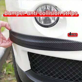 4 pezzi Strisce anti-collisione per paraurti anteriori e posteriori dell'auto, protezione antistrappo con motivo in fibra di carbonio