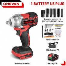 Electric Wrench,1/2" 520Nm Torque Impact Wrench Screwdriver Cordless Power Tools Set Tools