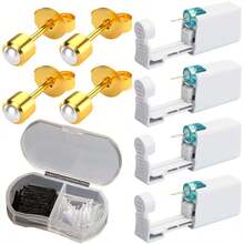 5pcs Ear Piercing Kit With Plastic Earrings For Ear Infection,Disposable Ear Piercing Gun Built-In Earrings Stud - A2 - View 24