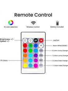 1pc/2pcs, Usb Power Supply, Led Light Strip, Rgb Ambient Desk Lamp, 24 Key Remote Control, Multi-Color, Suitable For Gaming, Tv, Bedroom, Desk Lamp Decoration, Fantasy Theme, Ball Occasions
