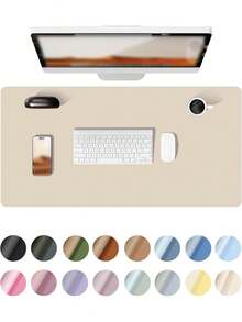 1 Peça Protetor de Mesa de Couro, Tapete de Mesa de Escritório, Mouse Pad Grande, Bloco de Notas de Couro PU Antiderrapante, Pad para Laptop, Descanso de Copo, Tapete de Mesa, Bloco de Escrita à Prova d'Água para Escritório e Casa, Proteção Ambiental e Proteção Ocular, Tamanho Grande - Multicolorido - Visão 87