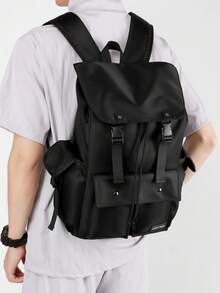 时尚多口袋背包，休闲通勤笔记本电脑包，大容量，防水，轻便，适合校园、商务、户外、运动、徒步旅行，尼龙包