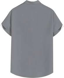 Vintage 1950s Casual Short Sleeve Button Up Contrast Summer Color Block Cuban Bowling Shirts Men - 迴力鏢黑 - 查看 2