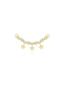 1pc 925 Sterling Silver Star Pendant Agate DIY Accessory Earring, Vintage Gift For Women, Suitable For Wedding, Party, Back To School Season And Other Occasions - Gold - View 13