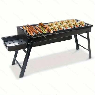 Charcoal Grill, Portable For Barbecue, Folding BBQ Grill, Small For Outdoor Camping Hiking Picnics Traveling 24''x13''x9''