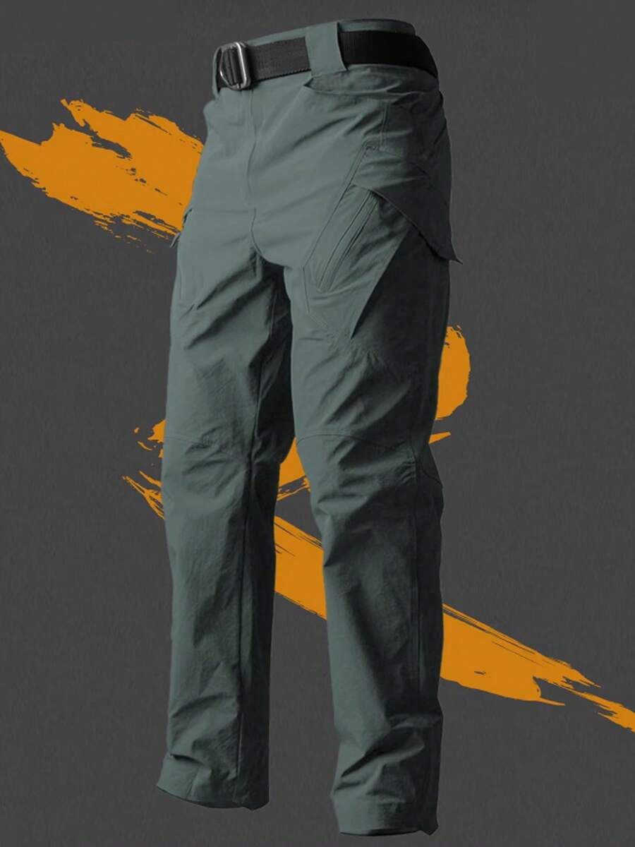 Tactical Work Pants Mens Outdoor Waterproof Cargo Trousers Multi-Pocket Wear-Resistant Summer Breathable Workout Casual Pants - 綠色 - 查看 1